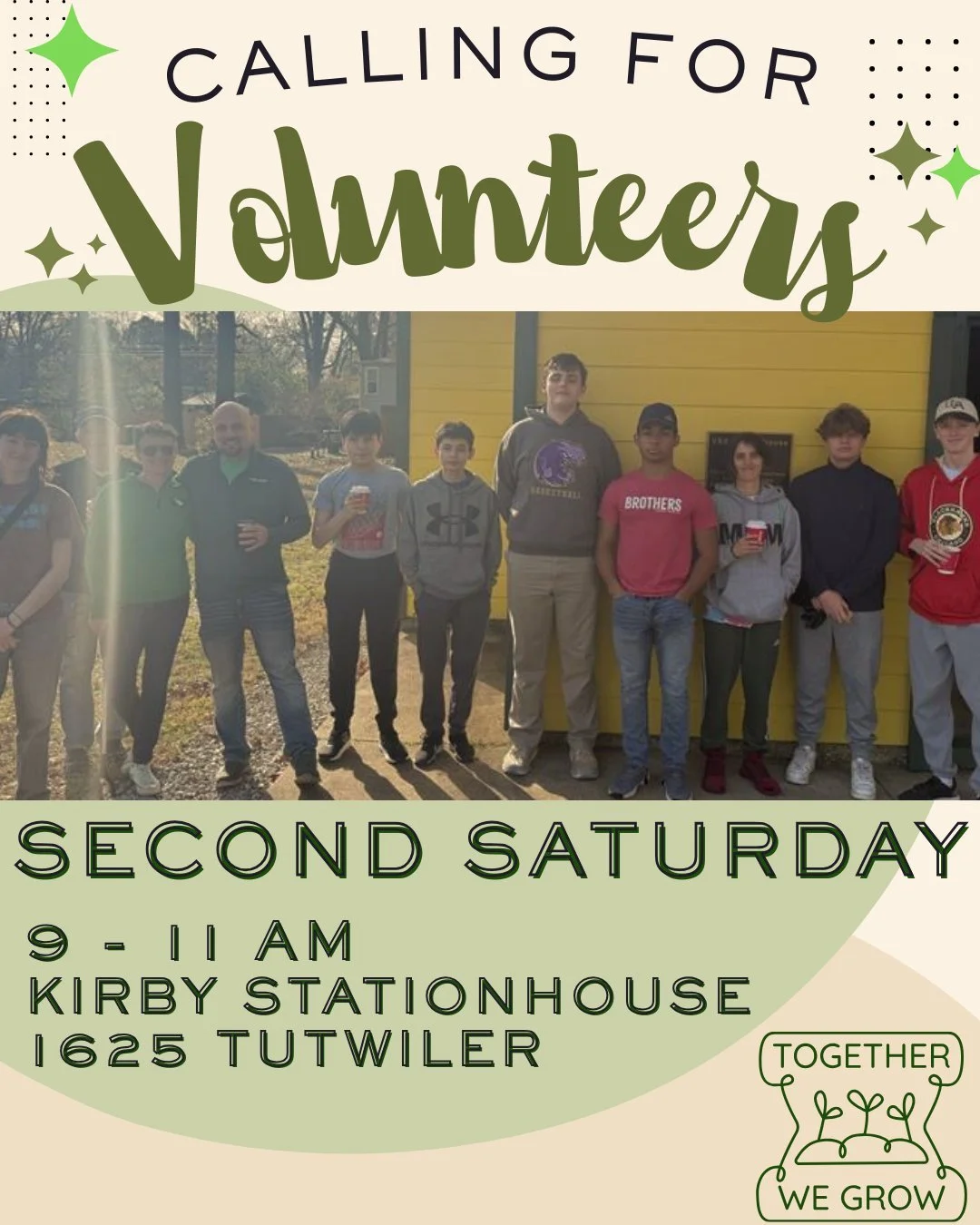 Join us for our monthly "Second Saturday" volunteer day from 9 - 11 am ✨
Sign up by going to link in bio - free coffee and donuts for all volunteers 
#choose901 
#volunteermemphis 
#PowerTheGood
