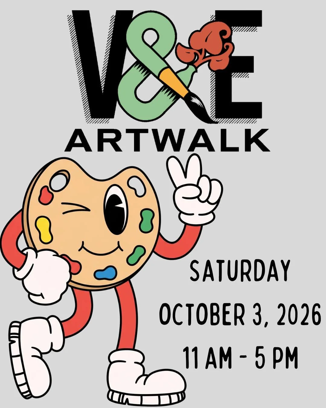 Friends, Neighbors, Local Artists, Vendors, + Art Lovers - SAVE THE DATE for #VEartwalk (our 14th year!) happening on Saturday, October 3, 2026 🎨
We&rsquo;ll post more on the event (&amp; when artist applications are open) in the coming months 🖌️

