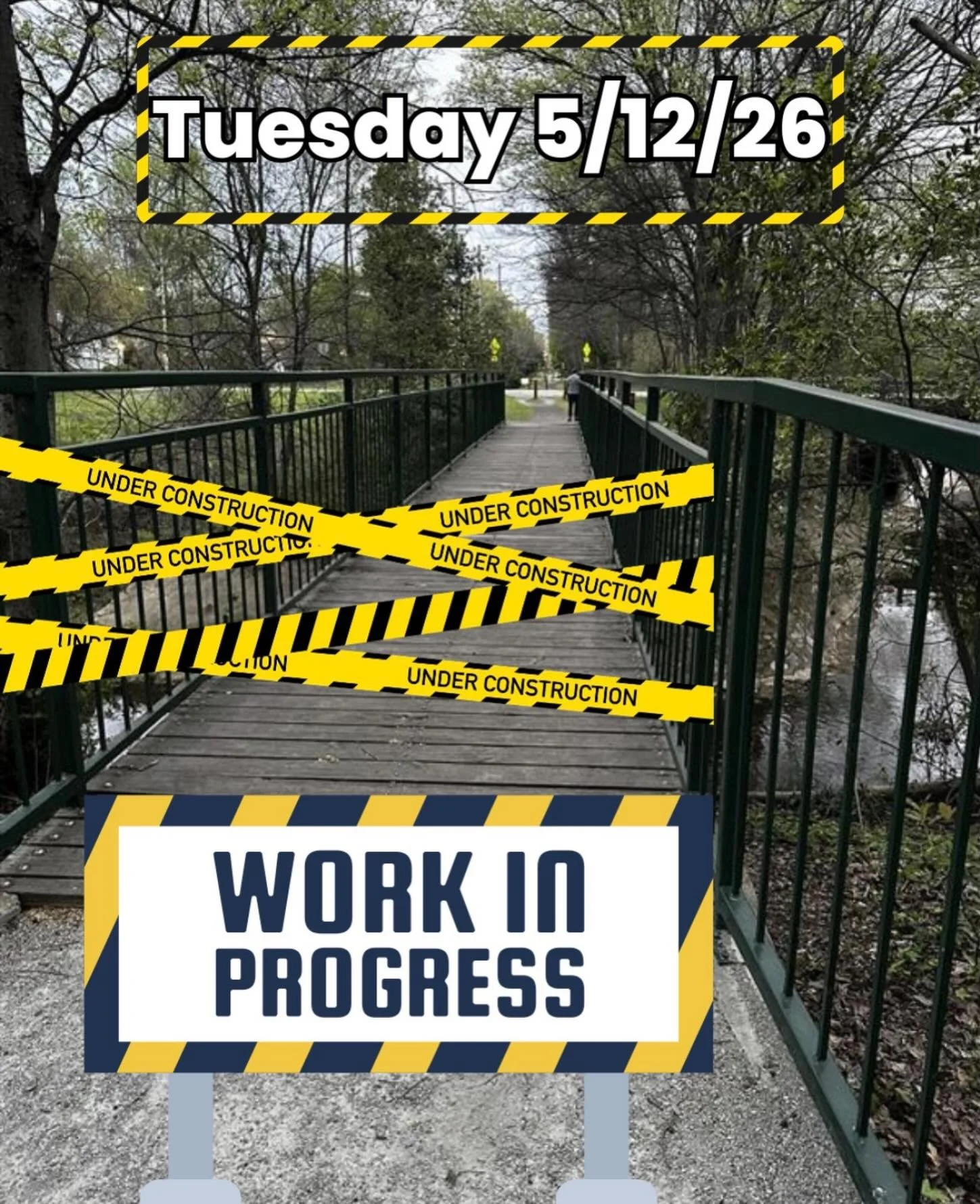 ⚠️ Caution: Lick Creek Bridge will be closed for Upgrades / Repairs on Tuesday, 5/12/26 🚧 Please plan to re-route towards Faxon along this section of the trail as we make improvements, thank you!