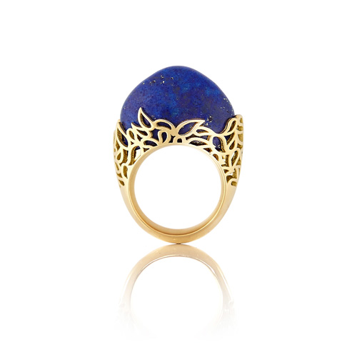 18ct gold and lapis lazuli ring