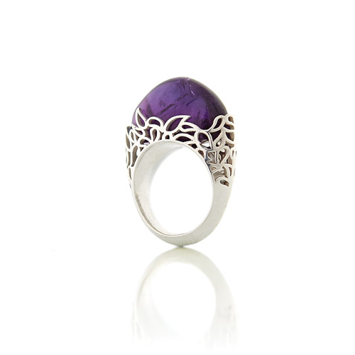 Amethyst and silver ring