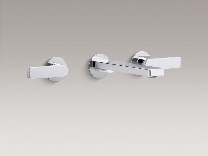 Wall-mount bathroom sink faucet with lever handles K-73067-4