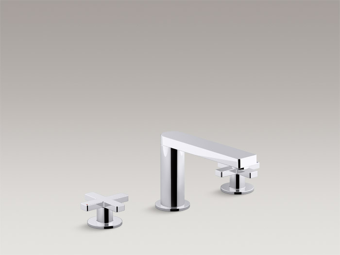 Deck-mount bath faucet trim with cross handles K-73081T-3