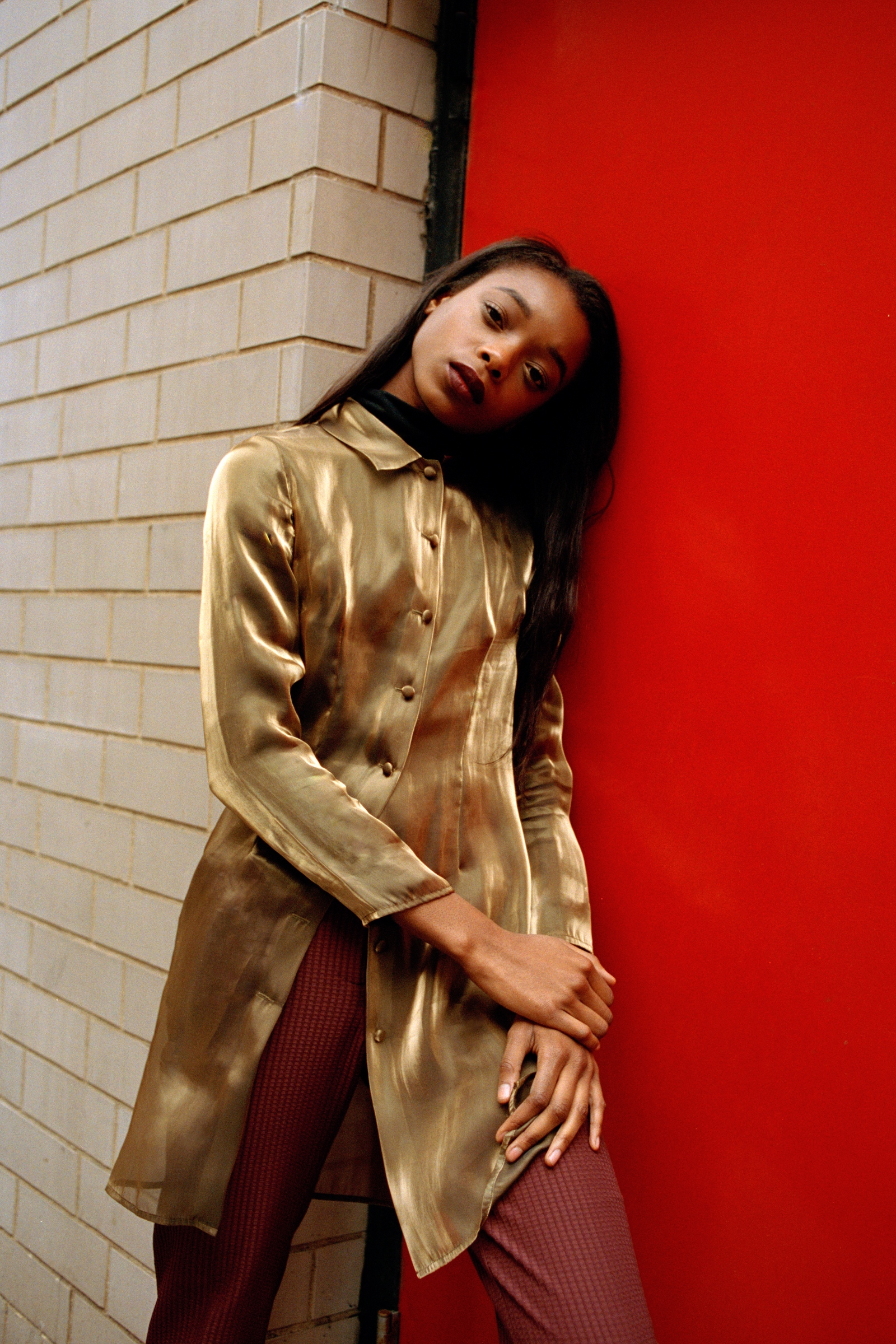 Olivia Anakwe represented by New York Models photographed by Natalie Fong in the Fincancial District NYC.