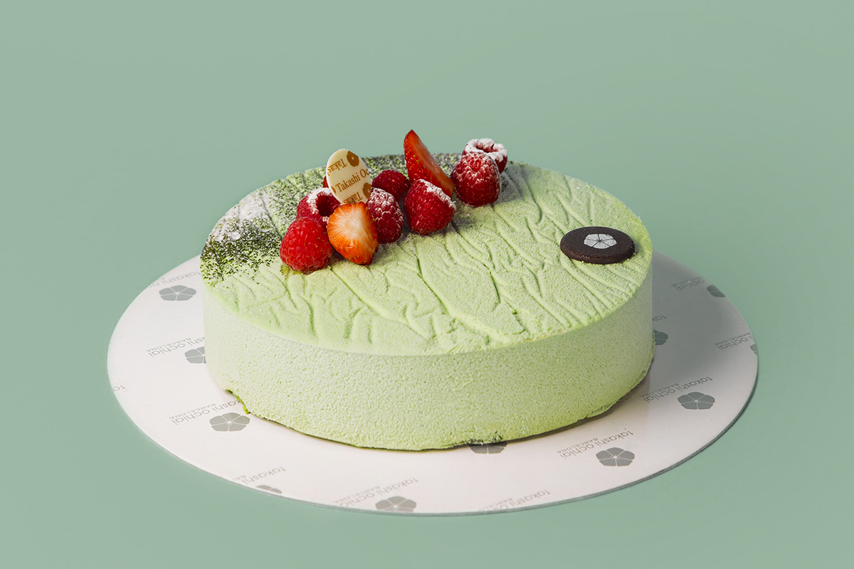 Mousse de té verde y frambuesas