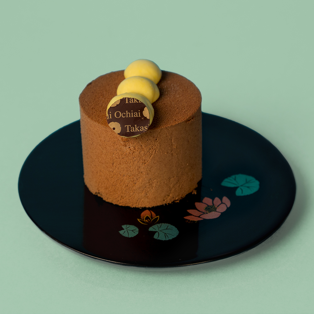 Mousse de chocolate y fruta de la pasión
