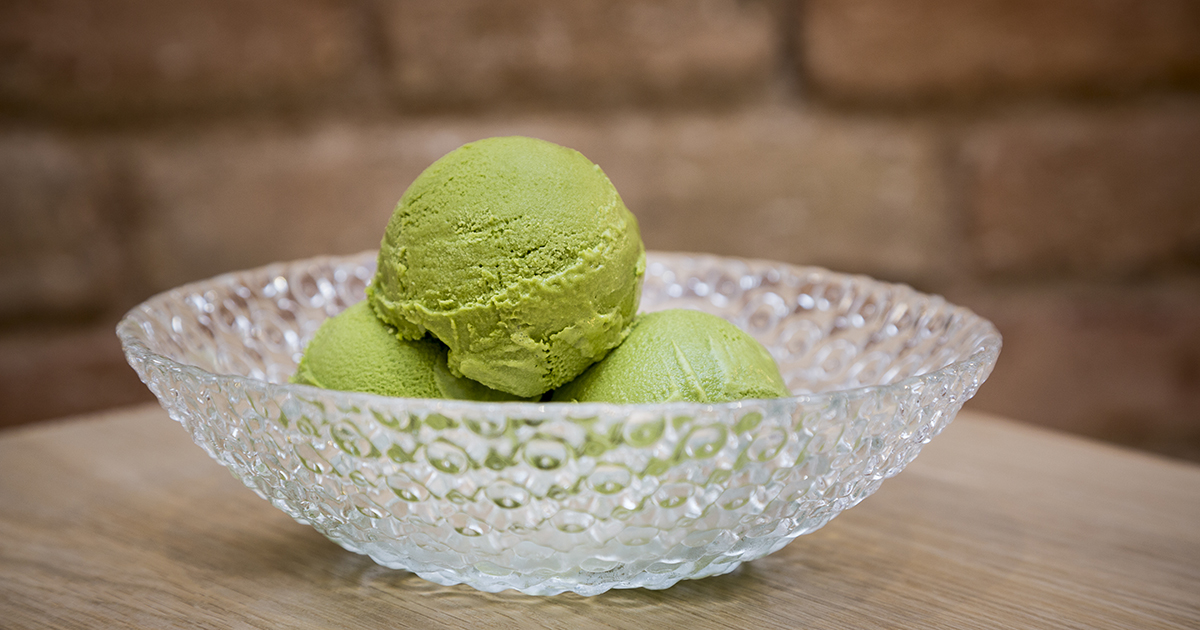 Helado de té matcha