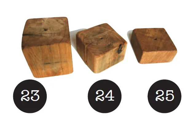 Risers 16cm x 16cm square {23} 16cm high {24} 10cm high {25} 7cm high