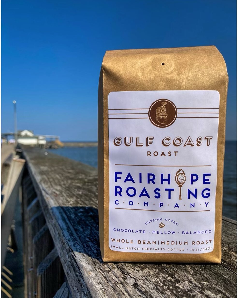 To show our love for our unique hometown, we have created our newest blend: Gulf Coast Roast!
Roasted to perfection with beans sourced from Brazil and Honduras. Light, smooth and mellow notes with a hint of cocoa.  Have a cup while enjoying a Gulf Co