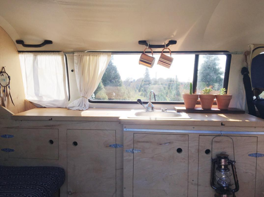 Birch wood modern kitchen cabinets with little touches of home!