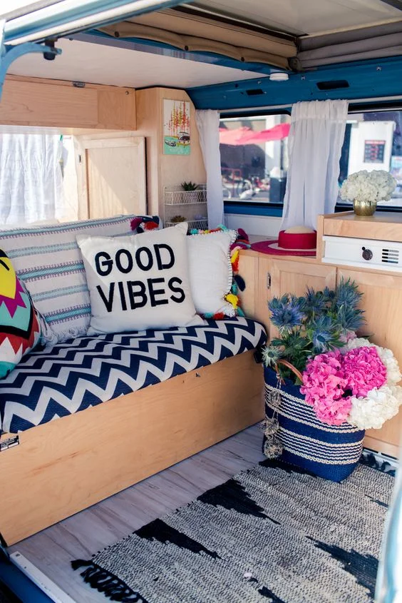 Even bloggers have gotten in on the VW craze! California blogger Liz Cherkasova of Late Afternoon Blog owns a blue Westfalia that she calls fittingly, Baby Blue!