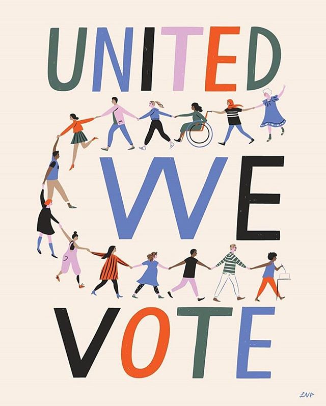 if you don&rsquo;t do anything else today, we ask that you please make time to exercise your right and VOTE!! your vote is your voice! #vote #midtermsmatter #yourvoteisyourvoice #unitedwevote // 👩&zwj;🎨🎨 by the talented @libbyvanderploeg