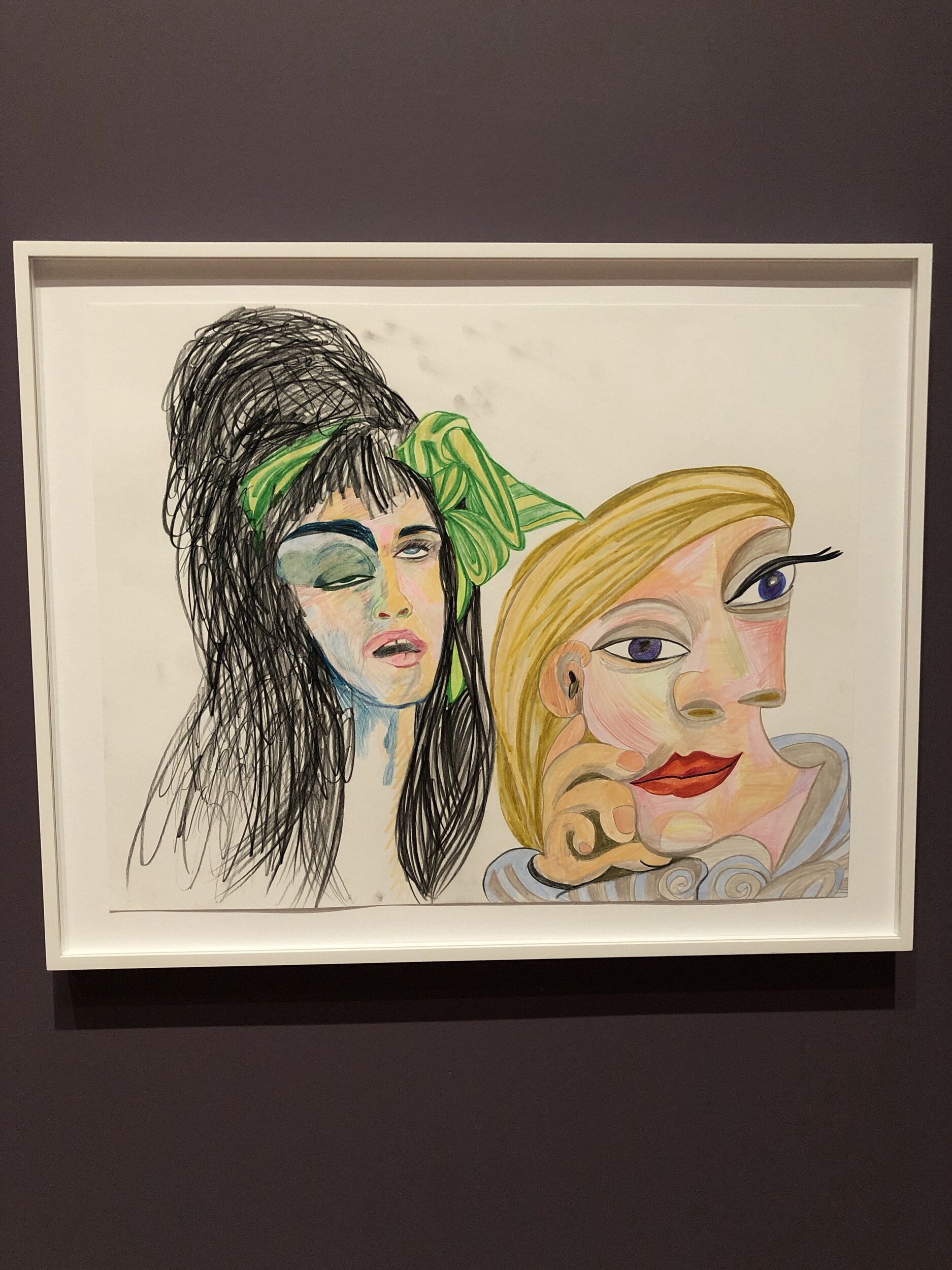 Drawings of Amy Winehouse, 2011-12 Harrison began this series of drawings the year Amy Winehouse died in 2011. There are fifty drawings in all where Winehouse is placed alongside artists who have been long canonized, like Pablo Picasso, Gertrude Stein, Willem de Kooning, Alice Neel and Martin Kippenberg. Is this equating Winehouse’s genius with those of other geniuses, or is it a parody, lumping everyone together in the cult of fame and celebrity, leveling, once again, the idea of high and low art and culture. The drawings depict Winehouse as a caricature, it’s uncertain if they are drawn in sympathy or in mockery. The drawings were done from videos Harrison pulled up online, combing through the endless feed of YouTube. The series also speaks to art school, when the beginning artist learns to draw by looking at images in books and magazines, where things are 2 dimensional and already framed, before commencing with drawings of live models and sculpture. Note that in the drawing featured here the eyes are skewed the same way: Winehouse’s drunken visage is like that of a Picasso.