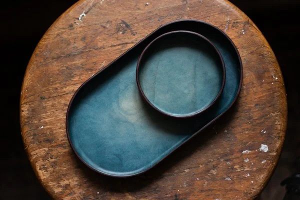 [Blue Hour] Leather Tray Set