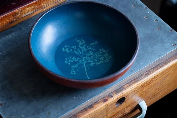 [Cyanotype] Leather Bowl