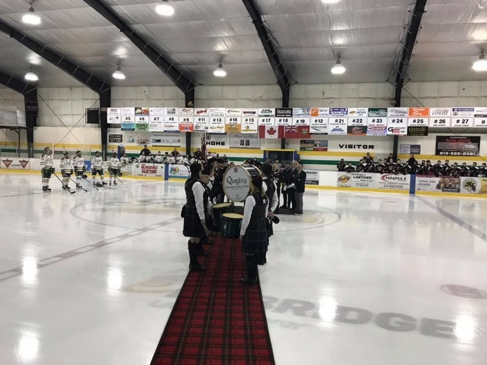Jr. B Glens pre game ceremony