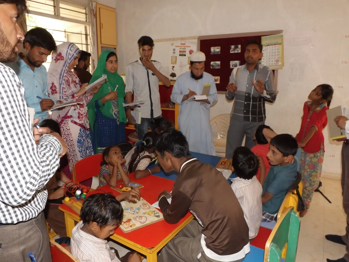 National Association for the Blind (NAB) from Kashmir visit the Ashirvad Trust in Sayla for training