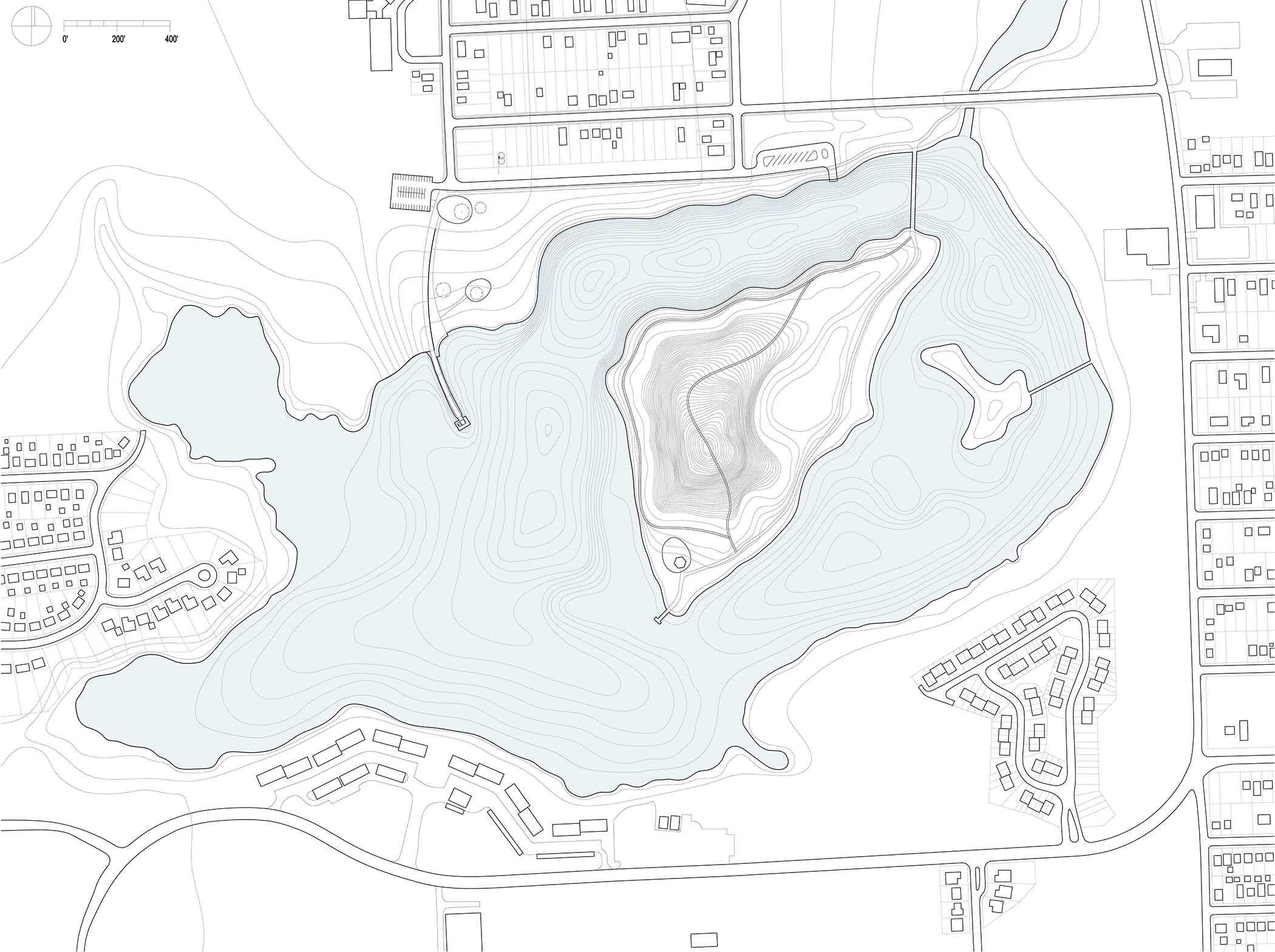 The project stands as a model for sustainable development. The nature preserve and park are held as community assets; accessible greenspace contributes to a better quality of life. In the adjacent neighborhoods, denser housing development facilitates resource efficiency.