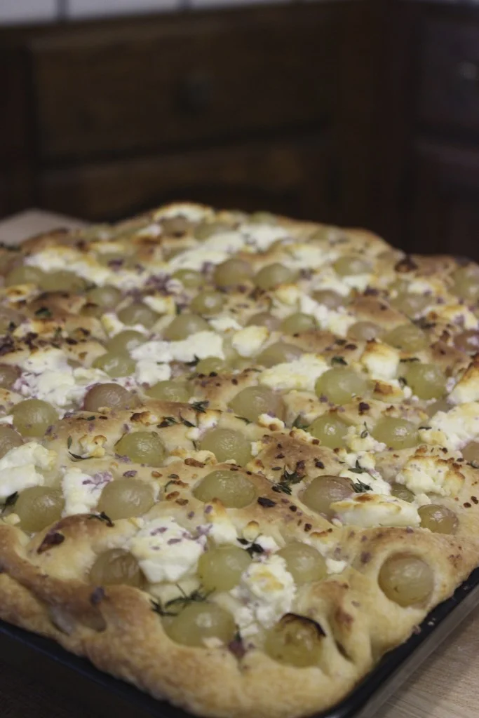 Grape & Goat Cheese Focaccia — A Heaping Spoonful