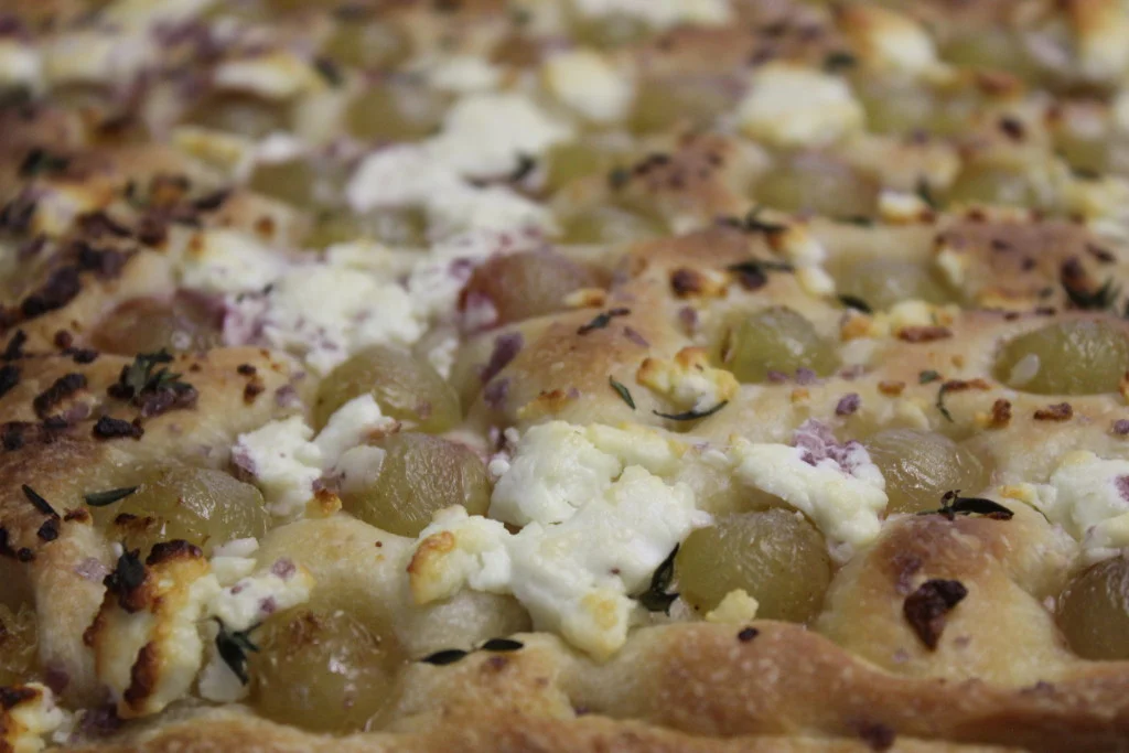 Grape & Goat Cheese Focaccia — A Heaping Spoonful