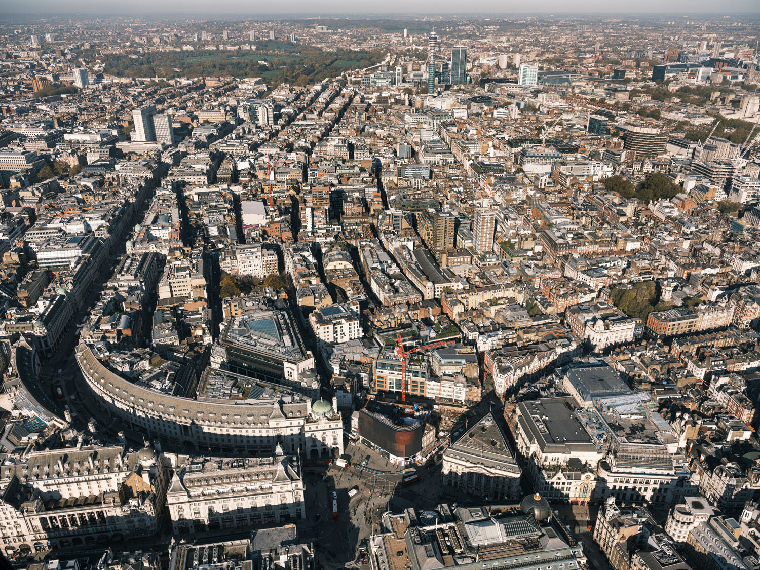  London Aerial View - Regent Street / Piccadilly Circus and surroundings. 