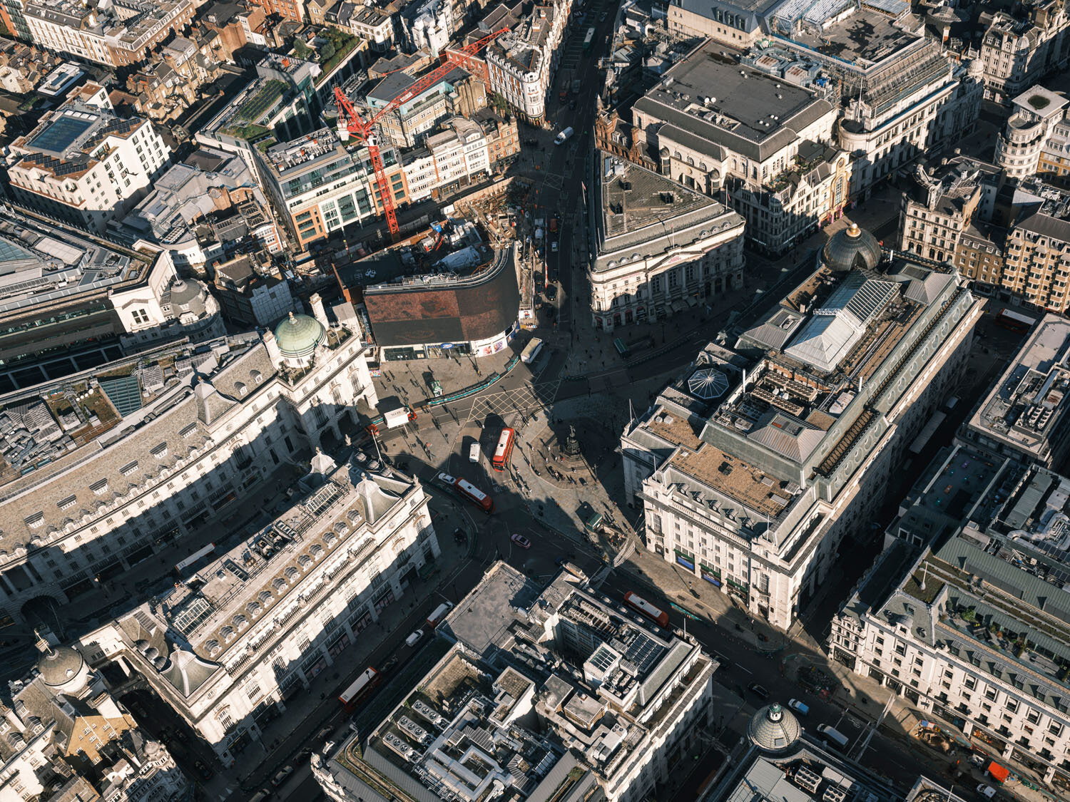  London Aerial View - Piccadilly Circus and surroundings. 