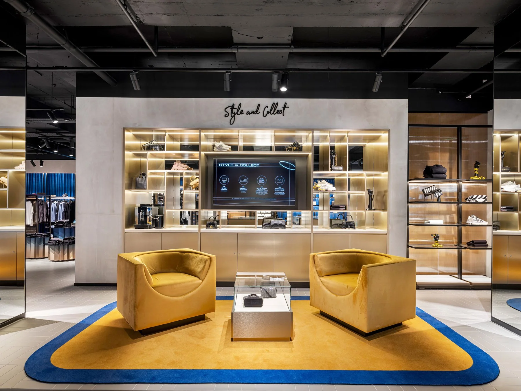 Interior photography of a luxury retai shop in the UK, a Flannels Store, Designed by EB Design. 