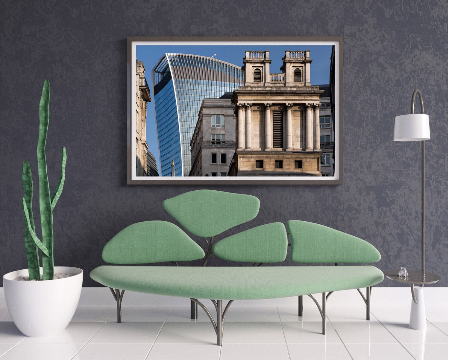  Fine art print of the City of London modern and old archiecture. 