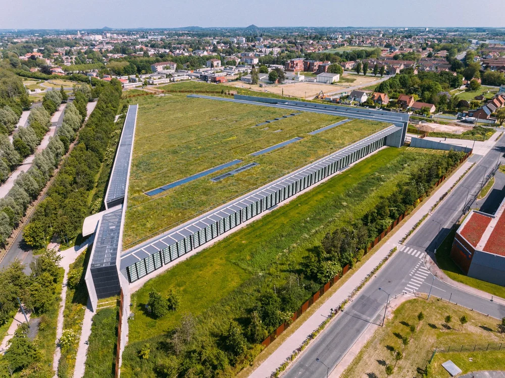 Aerial photography of the Centre de conservation du Louvre � Li�vin, project by RSHP, photography by Joas Souza
