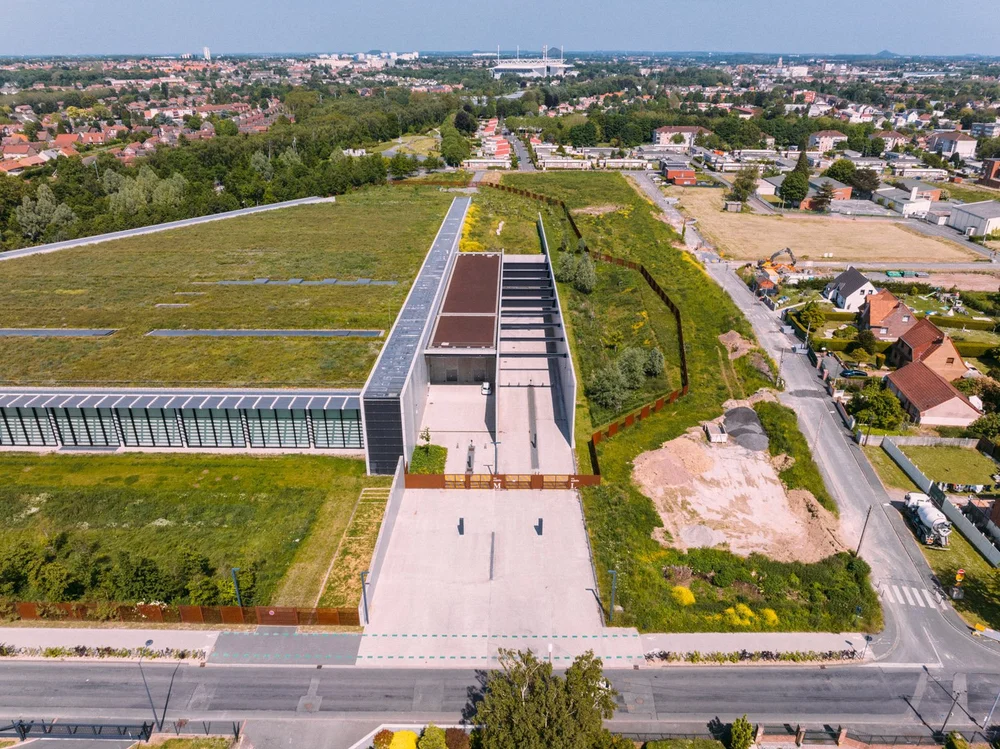 Aerial photography of the Centre de conservation du Louvre � Li�vin, project by RSHP, photography by Joas Souza
