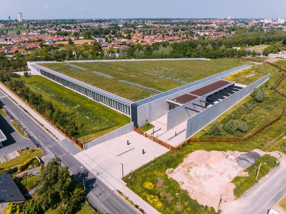 Aerial photography of the Centre de conservation du Louvre � Li�vin, project by RSHP, photography by Joas Souza