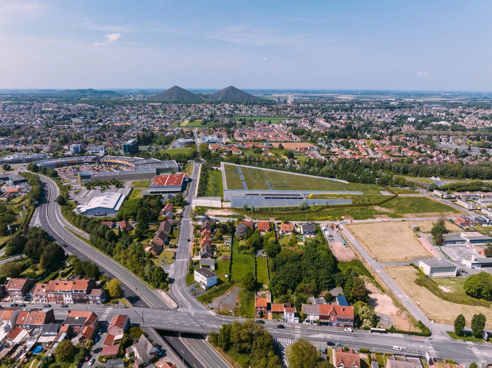 Aerial photography of the Centre de conservation du Louvre � Li�vin, project by RSHP, photography by Joas Souza