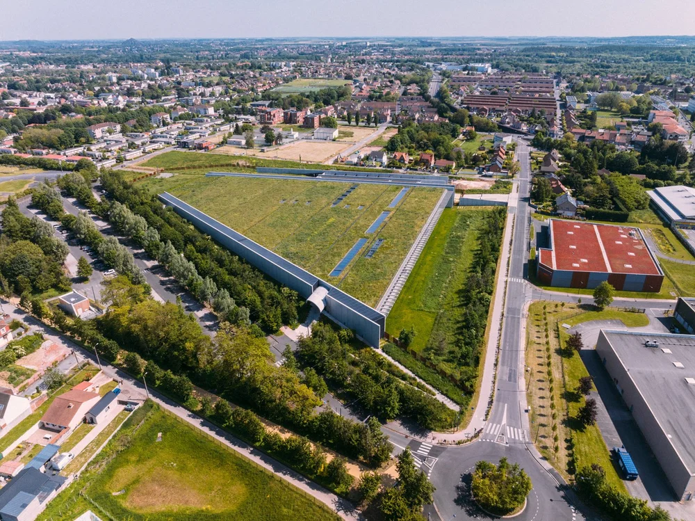 Aerial photography of the Centre de conservation du Louvre � Li�vin, project by RSHP, photography by Joas Souza
