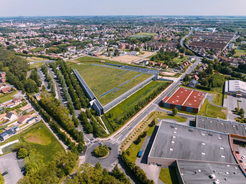 Aerial photography of the Centre de conservation du Louvre � Li�vin, project by RSHP, photography by Joas Souza
