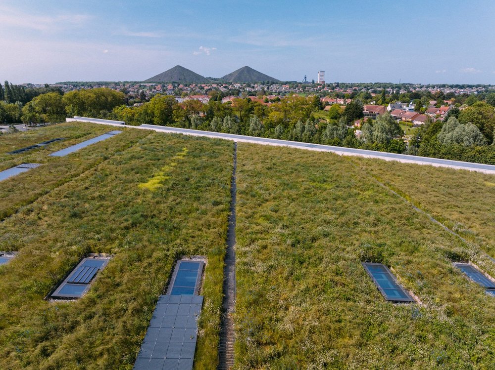 Aerial photography of the Centre de conservation du Louvre � Li�vin, project by RSHP, photography by Joas Souza