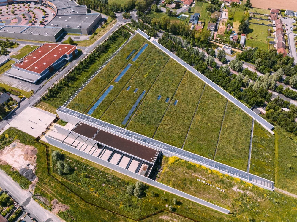 Aerial photography of the Centre de conservation du Louvre � Li�vin, project by RSHP, photography by Joas Souza