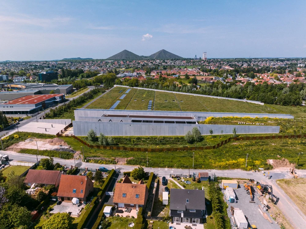 Aerial photography of the Centre de conservation du Louvre � Li�vin, project by RSHP, photography by Joas Souza