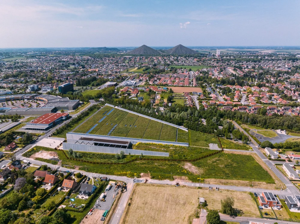 Aerial photography of the Centre de conservation du Louvre � Li�vin, project by RSHP, photography by Joas Souza