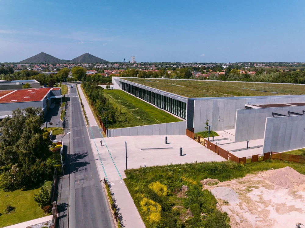 Aerial photography of the Centre de conservation du Louvre � Li�vin, project by RSHP, photography by Joas Souza