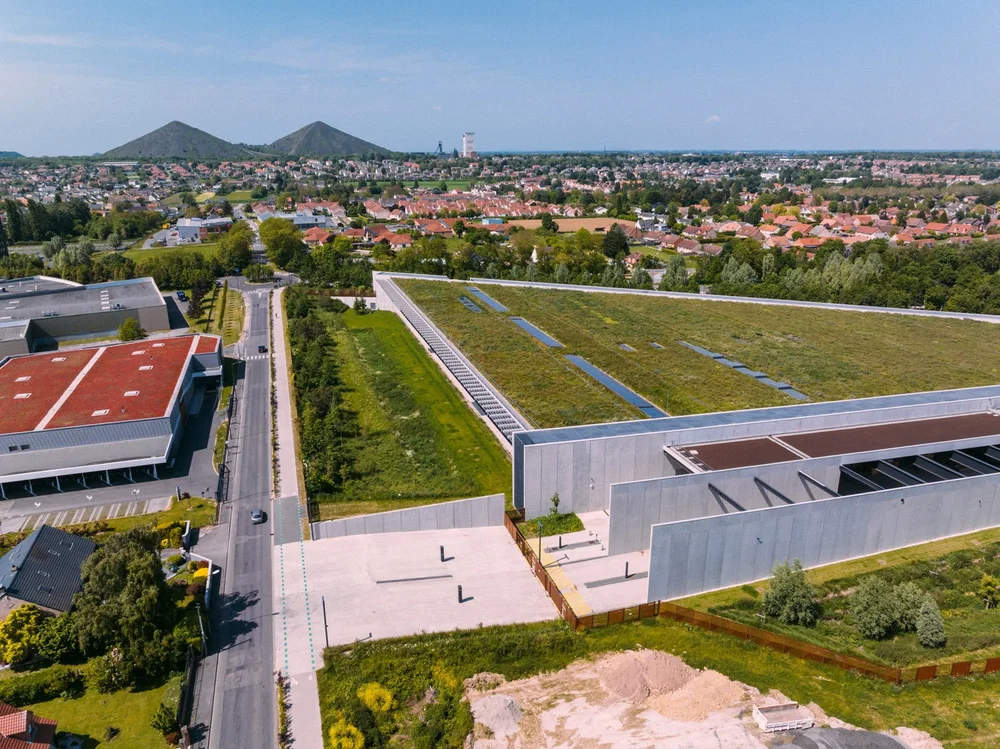 Aerial photography of the Centre de conservation du Louvre � Li�vin, project by RSHP, photography by Joas Souza