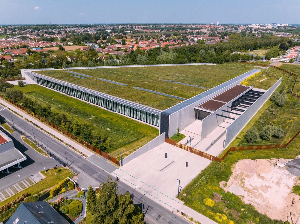 Aerial photography of the Centre de conservation du Louvre � Li�vin, project by RSHP, photography by Joas Souza