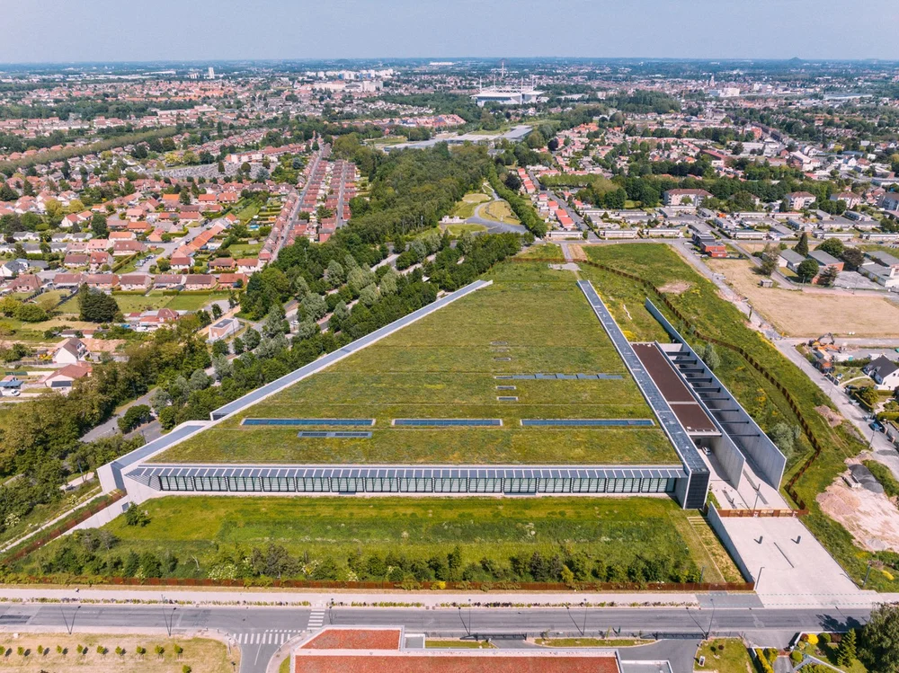 Aerial photography of the Centre de conservation du Louvre � Li�vin, project by RSHP, photography by Joas Souza