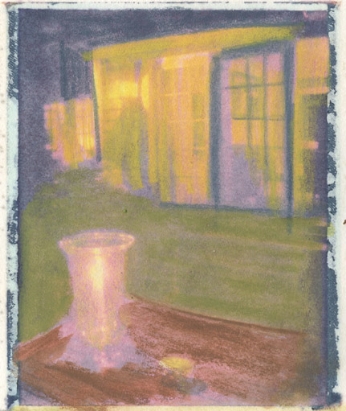 Amagansett Interior Polaroid transfer/oil pastel