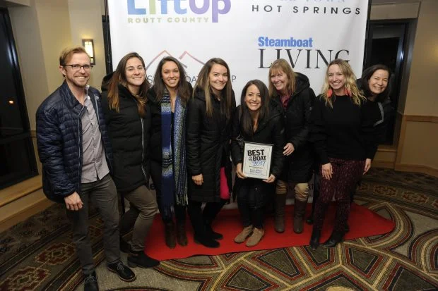 The Rumor Team: Cameron, Vicky, Lauren, Cassie, Valerie, Deb, Lindsey, Leslie (missing: Bruce, Sierra) at the Best of the Boat 2017 Annual Awards Show