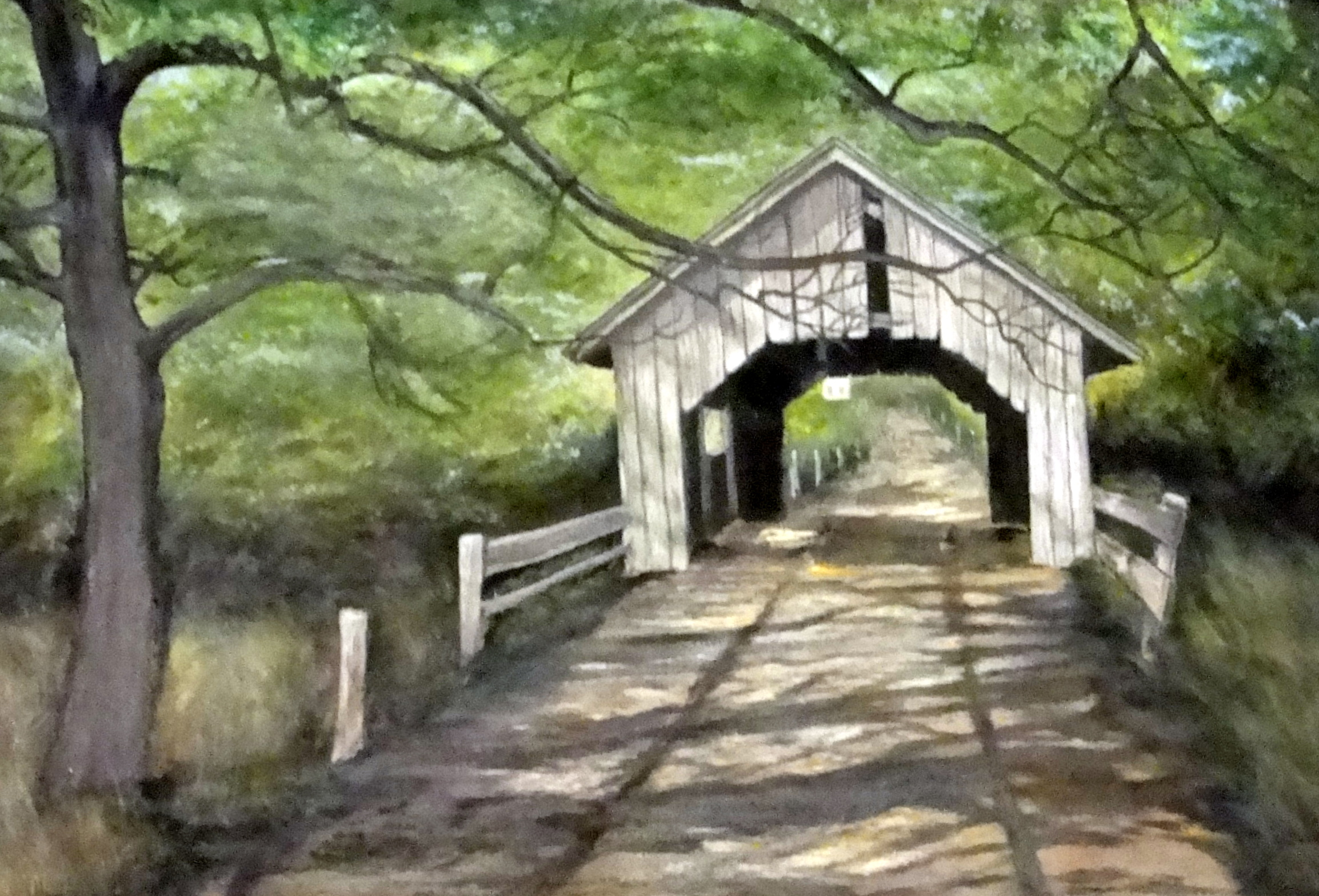 Covered bridge landscape artist Sylvia Reinhardt.JPG