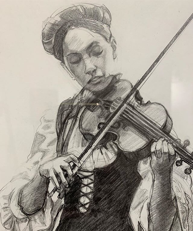 Drawing from my latest show 
Title: Violinist (detail)
Size: 12&rdquo;x 18&rdquo;