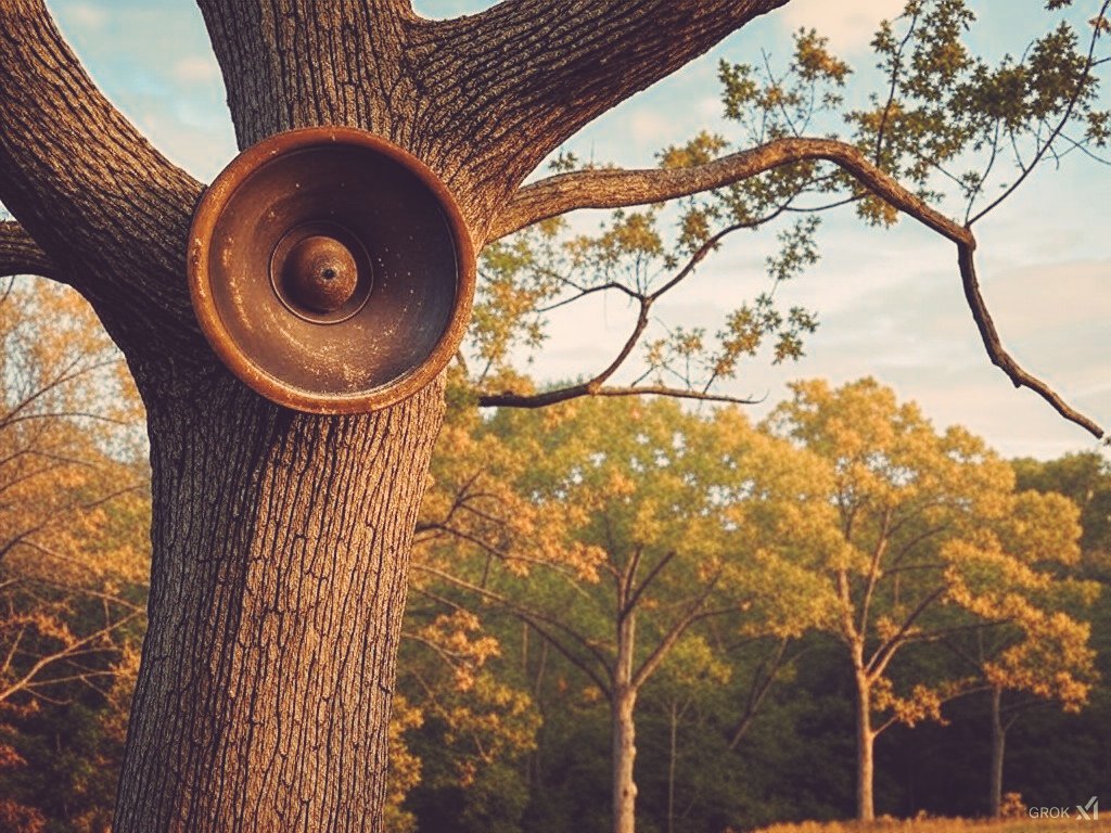  Grock creation..  it later sent me an article of an art installation called speakers in the trees 