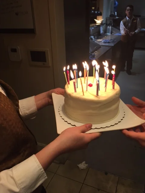 I'm in the back eating your birthday cake.