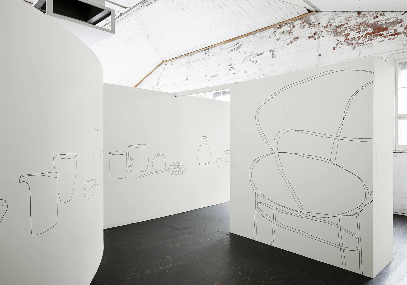 ALISON TURNBULL ILLUSTRATIONS ON TAUBMANS 'BONE BEIGE' WALL