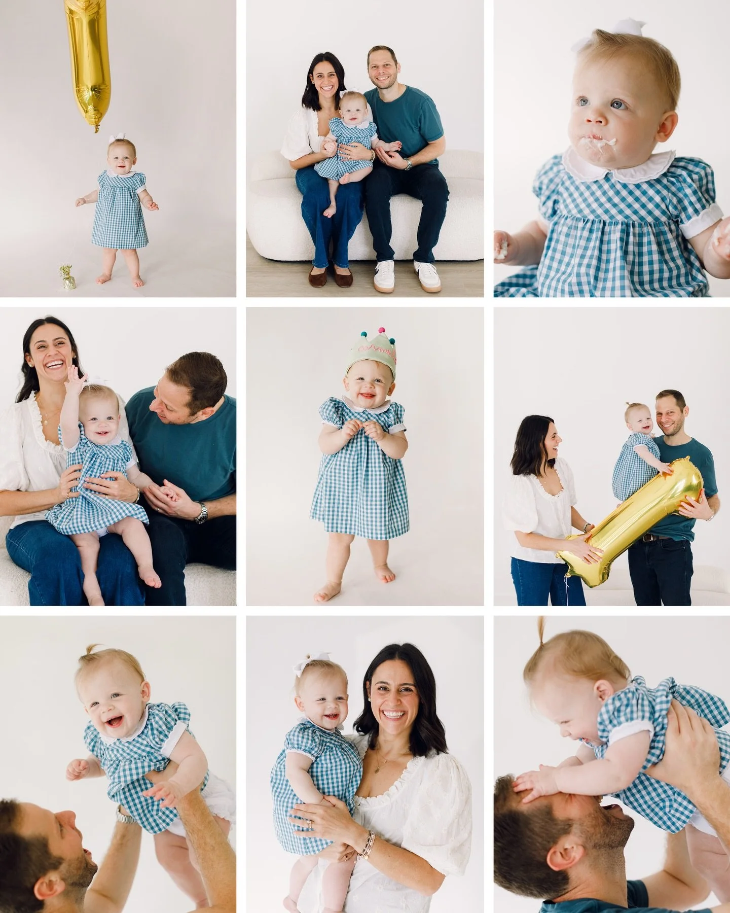 Cimarolli fam in the Studio, celebrating one sweet year of Carmella! 🧁